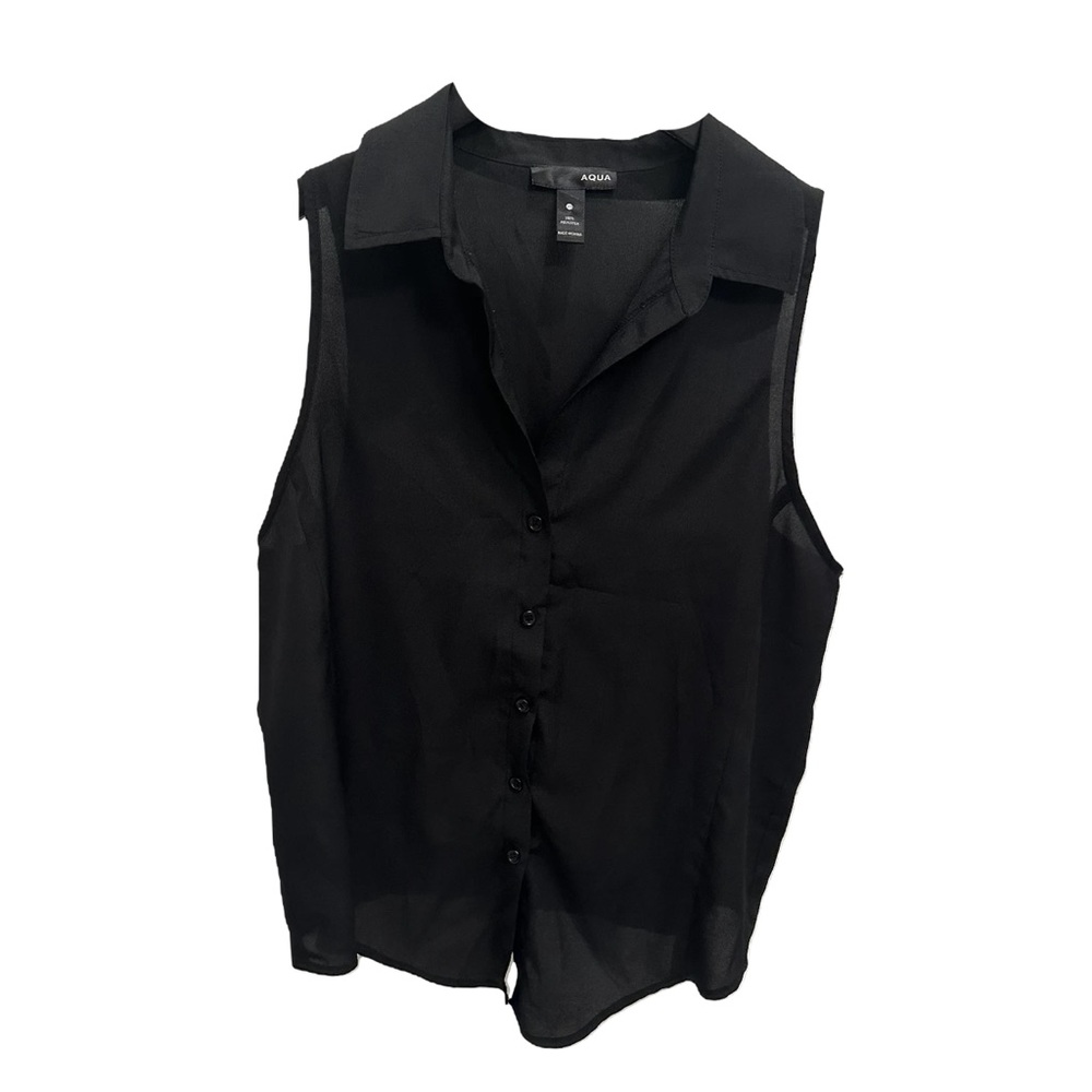 Aqua Collar Silk Tank Top